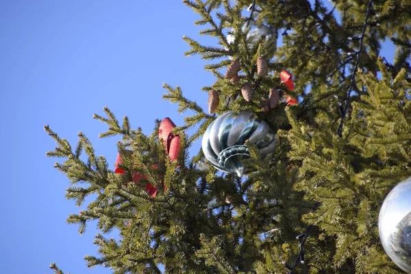 Süslemeleri Yılbaşı Ağacı Tinsel Oyuncaklar Topları Diğer Süslemeleri Noel Noel — Stok fotoğraf