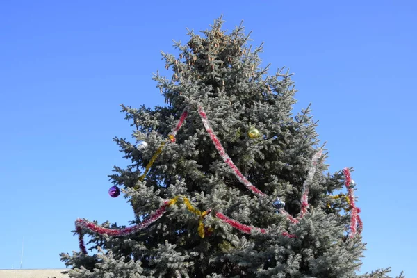 Decoraciones Árbol Año Nuevo Hojalata Juguetes Bolas Otras Decoraciones Árbol — Foto de Stock