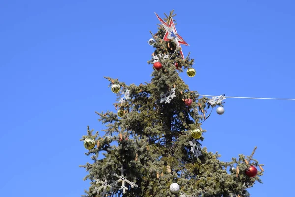 Süslemeleri Yılbaşı Ağacı Tinsel Oyuncaklar Topları Diğer Süslemeleri Noel Noel — Stok fotoğraf