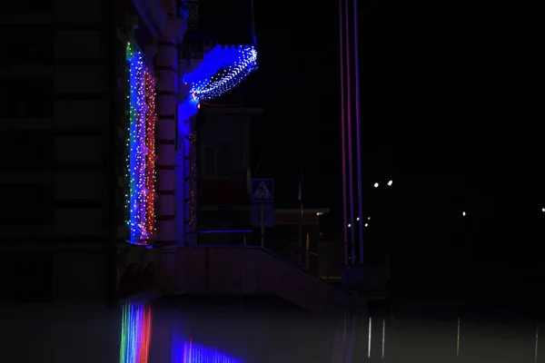 Giocattoli Natale Serali Abito Albero Natale Strada — Foto Stock