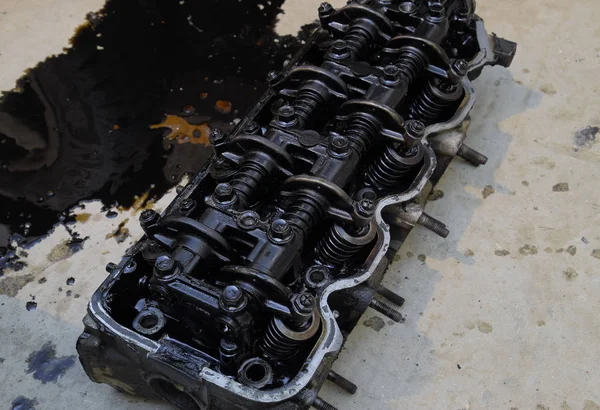 Head Block Cylinders Head Block Cylinders Removed Engine Repair Parts — Stock Photo, Image