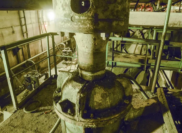 Basement of a water pumping station. Abandoned post-apocalyptic