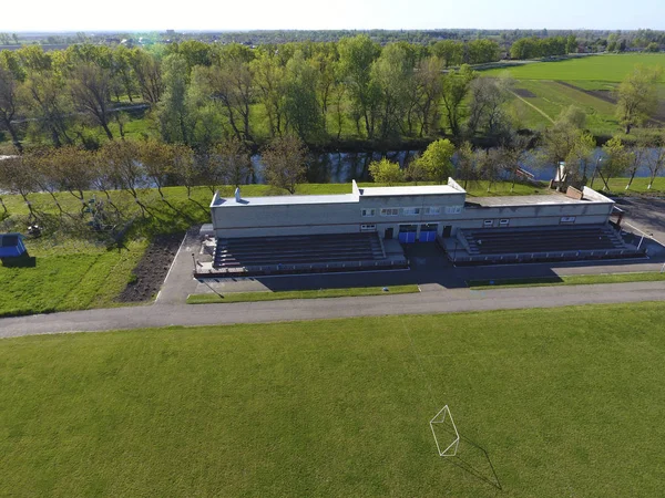 The building of the gym at the stadium. Country house of sport