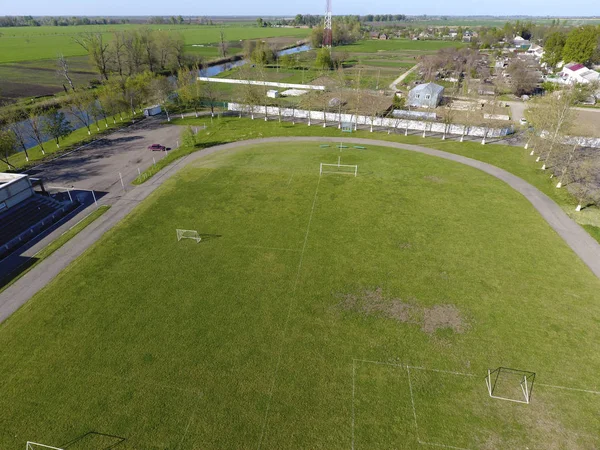 Felülnézet Vidéki Stadion Labdarúgó Stadion — Stock Fotó