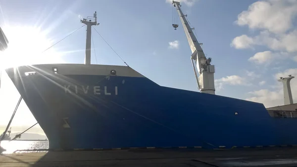 Novorossiysk Ryssland Augusti 2016 Ett Litet Fartyg Förtöjda Till Piren — Stockfoto