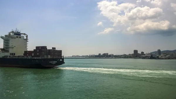 Een Kleine Boot Van Dienst Haven Haven Tsemesskaya Baai Industriële — Stockfoto