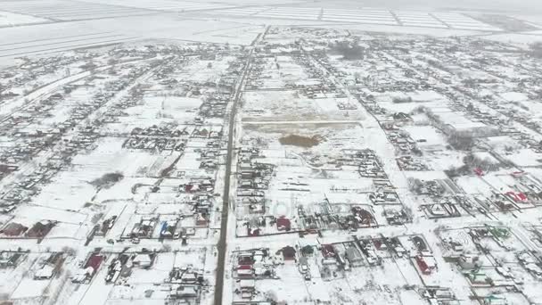 Widok z góry wioski zima. — Wideo stockowe