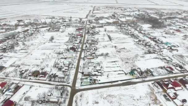 Top view of a winter village. — Stock Video