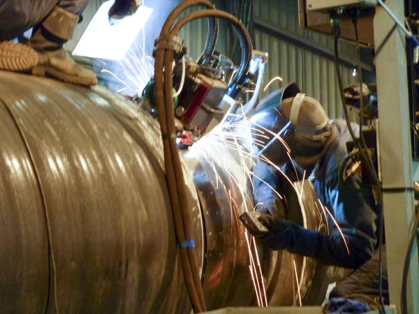 Подводный Трубопровод Сварки Затылка Помощью Автоматического Оборудования Мобильная Система Сварки — стоковое фото