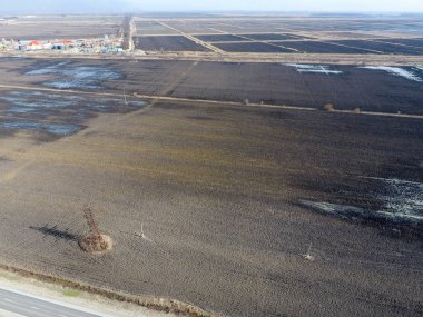 Üstten Görünüm alanının. Kuban erken ilkbaharda. Tarım g
