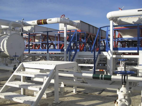 Steel service platform and stairs — Stock Photo, Image