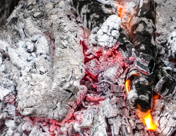 Розморожування Вугілля Грилі Спалений Вогонь Після Шашлику — стокове фото