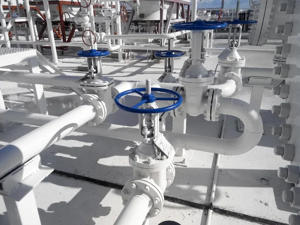 Trava Oleoduto Refinaria Petróleo Equipamento Para Refinação Primária Petróleo — Fotografia de Stock
