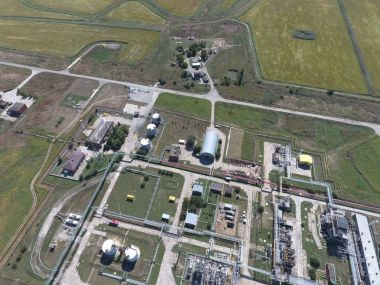 Ayırma sistemi, üstten görünüm. Aerophotographing istasyonu ayırma ve dehidrasyon.