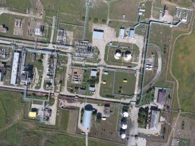 Ayırma sistemi, üstten görünüm. Aerophotographing istasyonu ayırma ve dehidrasyon.