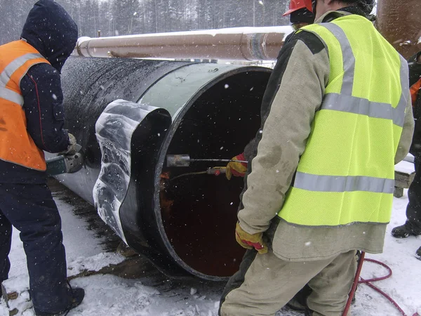 Rusko Surgut Listopadu 2008 Výstavba Ropovodů Plynovodů Průmyslová Zařízení — Stock fotografie