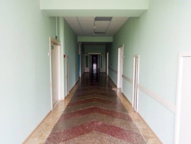 Krasnodar, Rusya - 10 Kasım 2017: Koridor hastane. Rusya hastanede. Koşulları ve bina onarımı