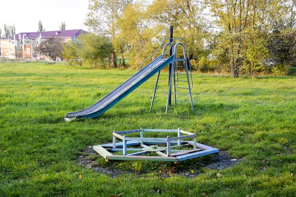 Children Playground Swings Slide Slide — Stock Photo, Image