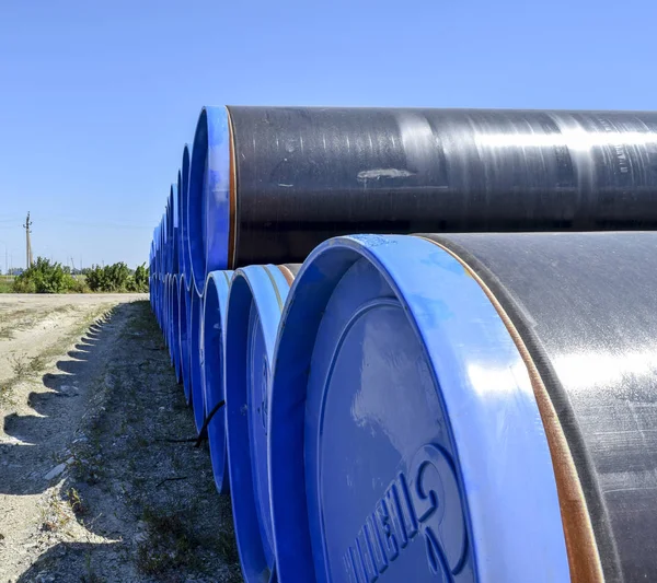 Krasnodar Russland August 2015 Die Gaspipeline Rohre Vor Der Montage — Stockfoto