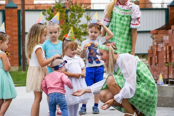 Villaggio Poltavskaja Russia Settembre 2017 Tempo Libero Dei Bambini Età — Foto Stock