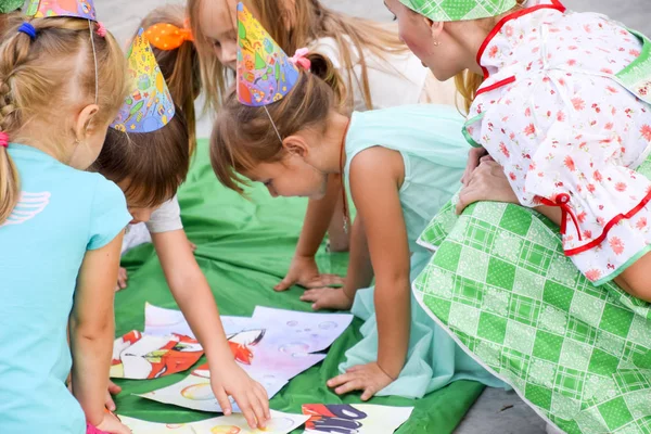 Pueblo Poltavskaja Rusia Septiembre 2017 Ocio Los Niños Edad Preescolar — Foto de Stock