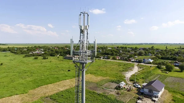 Cellular Tower Equipment Relaying Cellular Mobile Signal Fly — Stock Photo, Image