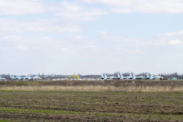 Krasnodar Rusland Maart 2017 Strijders Het Vliegveld — Stockfoto