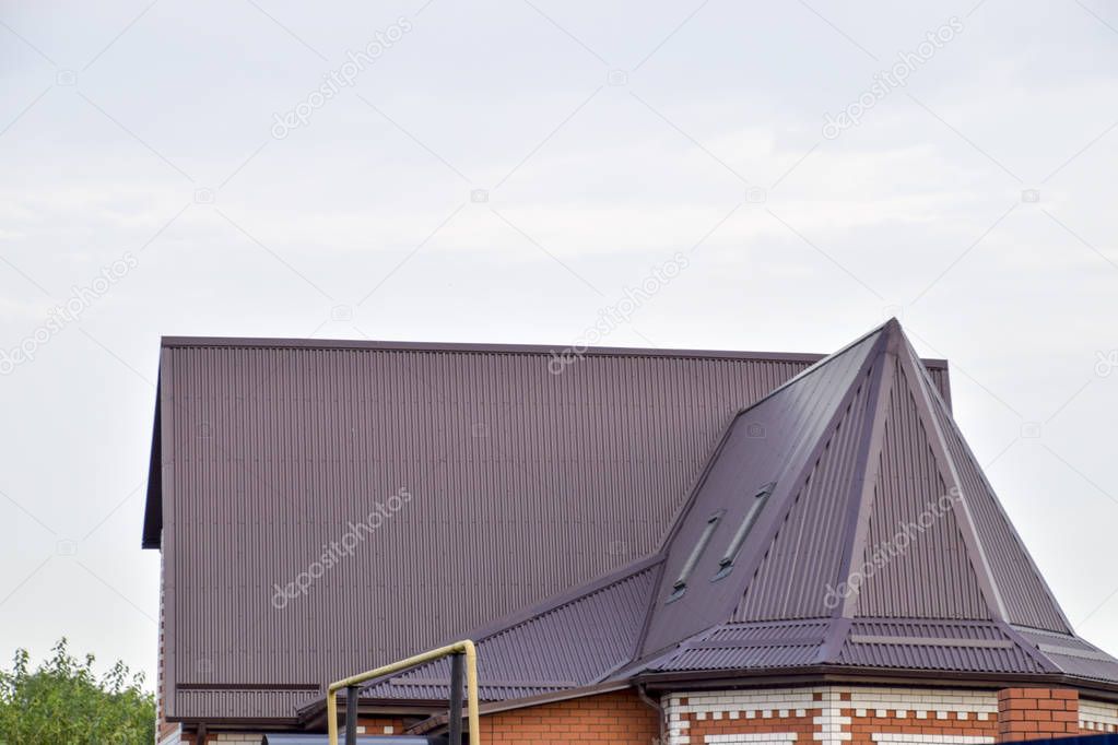 The roof of corrugated sheet