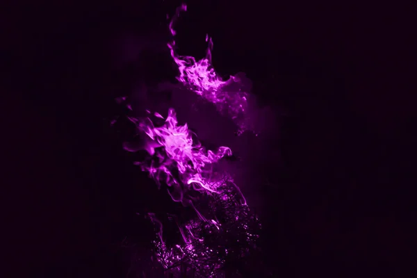 바이올렛 불꽃입니다 화재입니다 레코딩 — 스톡 사진