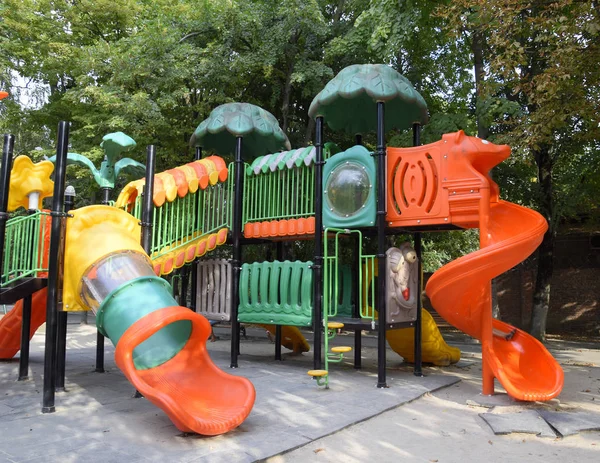 Aire Jeux Pour Enfants Dans Parc Ville Une Aire Jeux — Photo