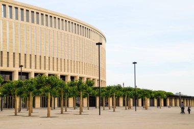 Krasnodar Stadyumu Krasnodar şehir. Modern stadyum, ön kapıdan görünümünden mimarisi.