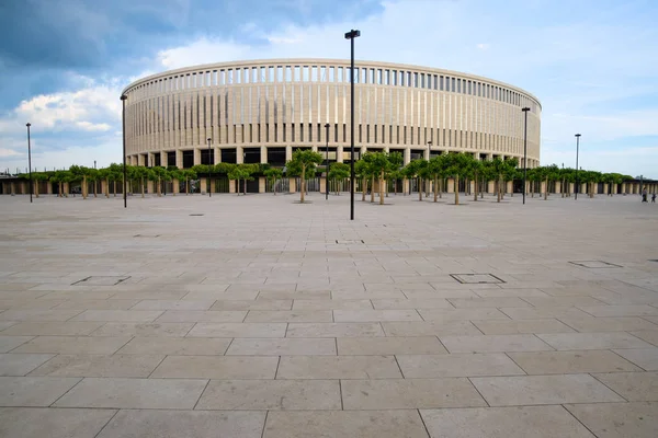 Krasnodar Stadium in the city of Krasnodar. The architecture of the modern stadium, the view from the front entrance. Royalty Free Stock Images