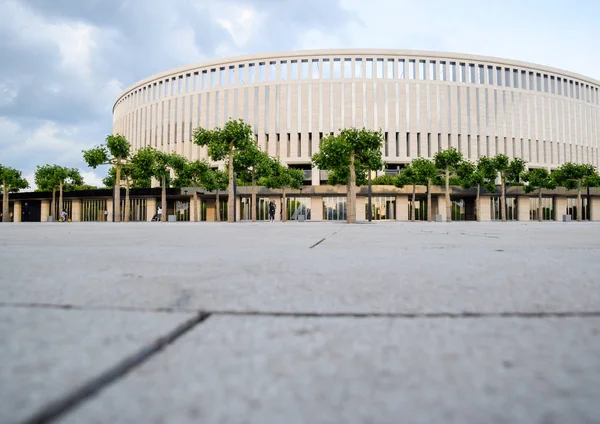 Krasnodar Stadium in the city of Krasnodar. The architecture of the modern stadium, the view from the front entrance. Royalty Free Stock Photos