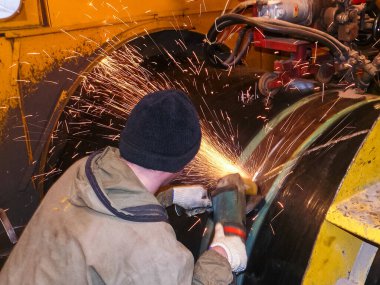 İş güvenliği. Kaynak ve tesisat-in belgili tanımlık boru hattı. Mühendisli