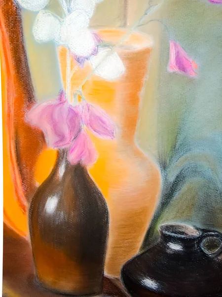 Still life. A painting depicting a still life, a vase with flowe