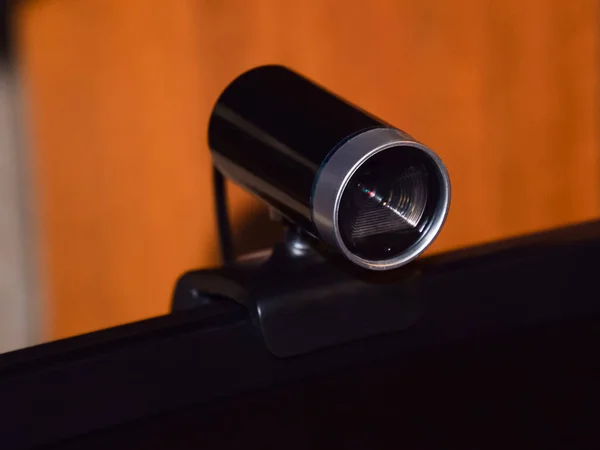 Web camera, attached to the monitor — Stock Photo, Image