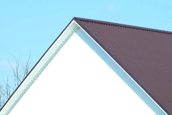 Листы на крыше — стоковое фото