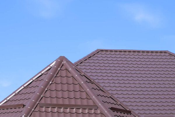 The roof of corrugated sheet