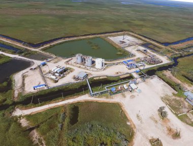 Kurutma gaz ve yoğuşma toplama donatımı. Üstten Görünüm.