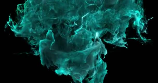 Motion Background VJ Loop - Cyan Particles 4k + Matte — Stock Video