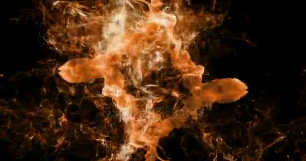 Motion Background VJ Loop - Orange Fire Particles 4k + Matte — Stock Video