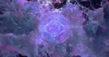 Hareketli arka plan Vj Loop - koyu mor pembe Lens küre parçacıklar 4k