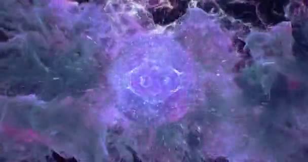 Motion bakgrund Vj Loop - mörk lila rosa lins sfär partiklar 4k — Stockvideo