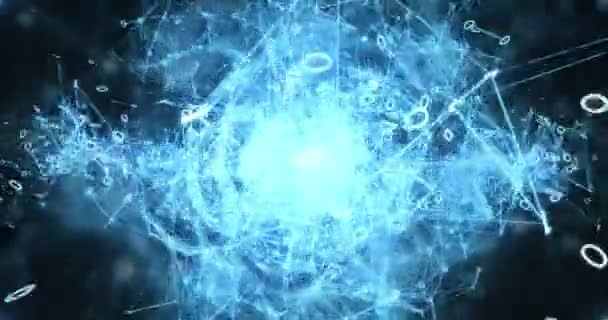 Pulsating Digital Binary Data Networks Résumé Mouvement Arrière-plan 4k 