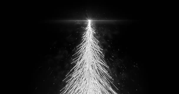 Sapin de Noël blanc animé Star isolé boucle transparente en résolution 4k . — Video