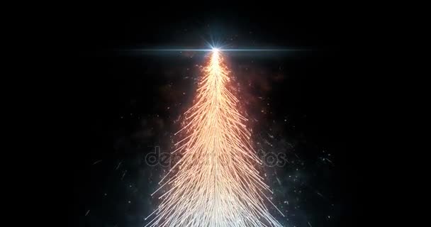 Animated Orange Christmas Fir Tree Star isolated seamless loop in 4k resolution. — Stock Video