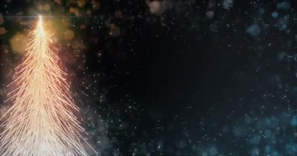 アニメーション オレンジ クリスマスのモミの木の星の背景のシームレスなループ 4 k 解像度. — ストック動画