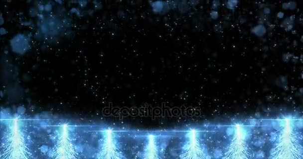 Animált kék karácsonyi fenyő fa csillag háttér folyamatos hurok 4k felbontás.