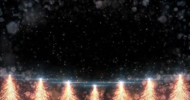 Arbre de sapin de Noël orange animé Star fond sans couture boucle résolution 4k . — Video