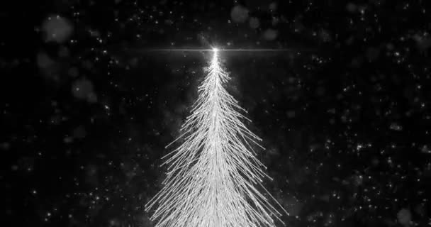 Animated White Christmas Fir Tree Star background seamless loop 4k resolution. — Stock Video